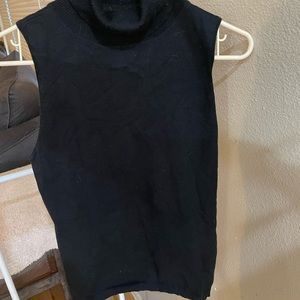 Black sleeveless INC shirt with turtleneck